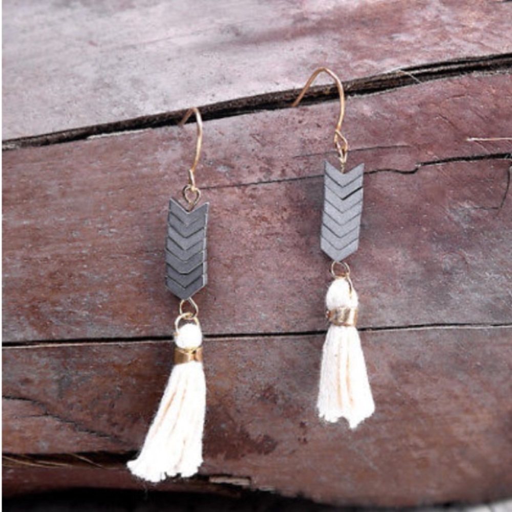 Chevron Drop Earrings - Picture 2 of 2